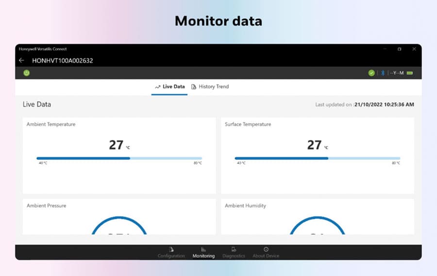 Slider Honeywell Easy Connect 3 monitor data