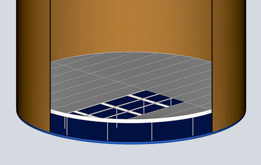 VACONO Deck: Interne Schwimmdach Membrane