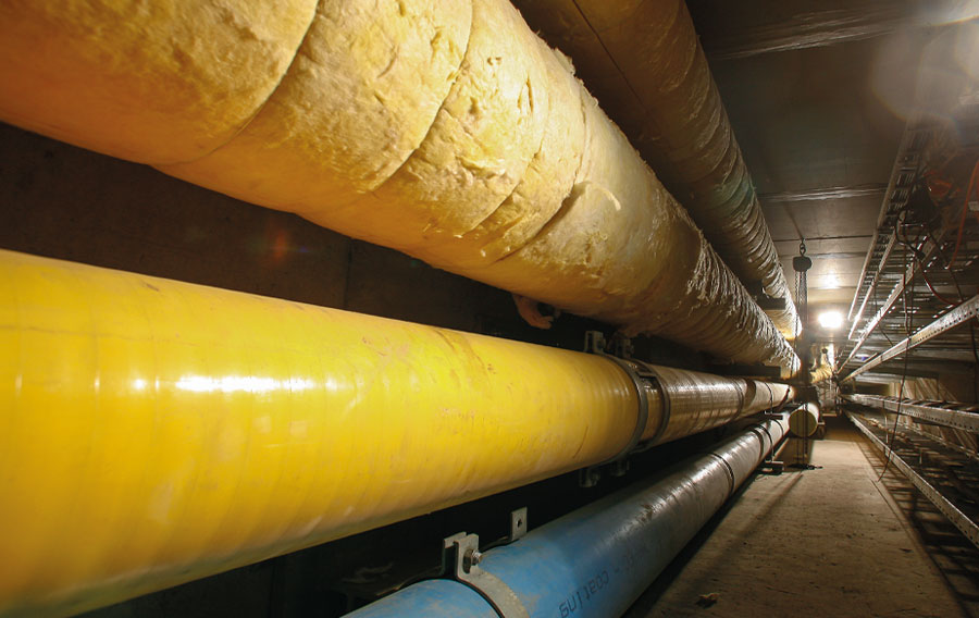 Pipeline construction - project example: District heating tunnel under the Wiese river in Basel