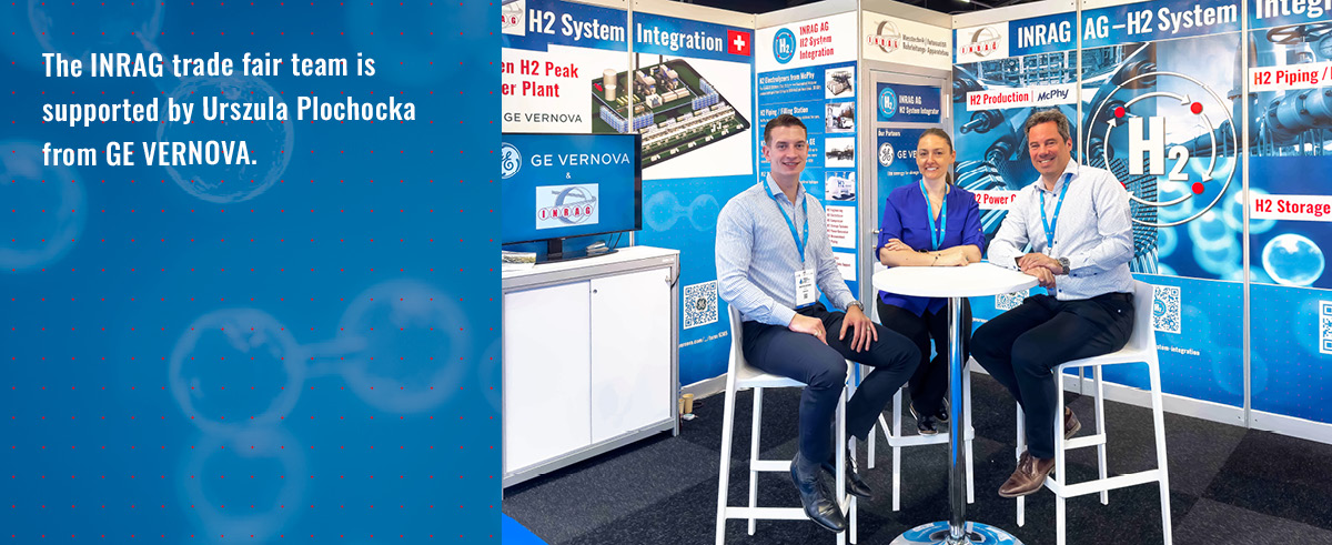 The INRAG trade fair team is supported by Urszula Plochocka from GE VERNOVA.